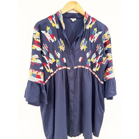 Mahila Dark Blue Blouse/Tunic/Mini Dress M - Picture 1 of 7